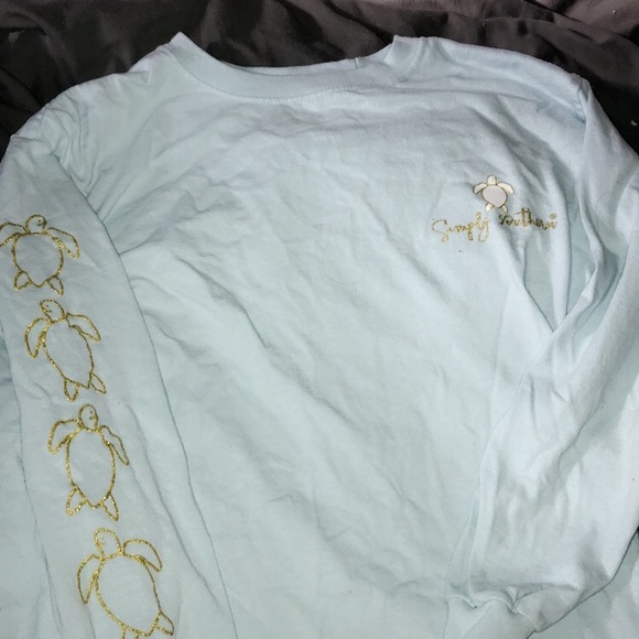 Simply Southern Tops - Light Blue Simply Southern long sleeve
